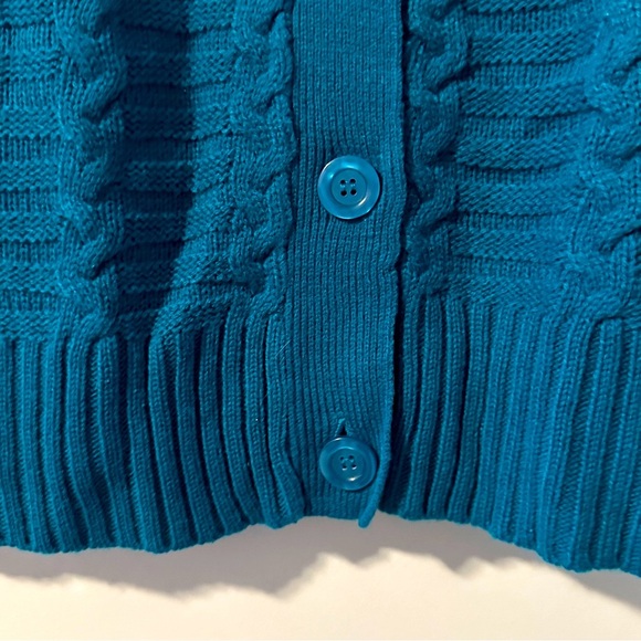 Vintage 80s Jenny Blue Knit Acrylic Cardigan Sweater Women's Size Medium Retro - Picture 7 of 16